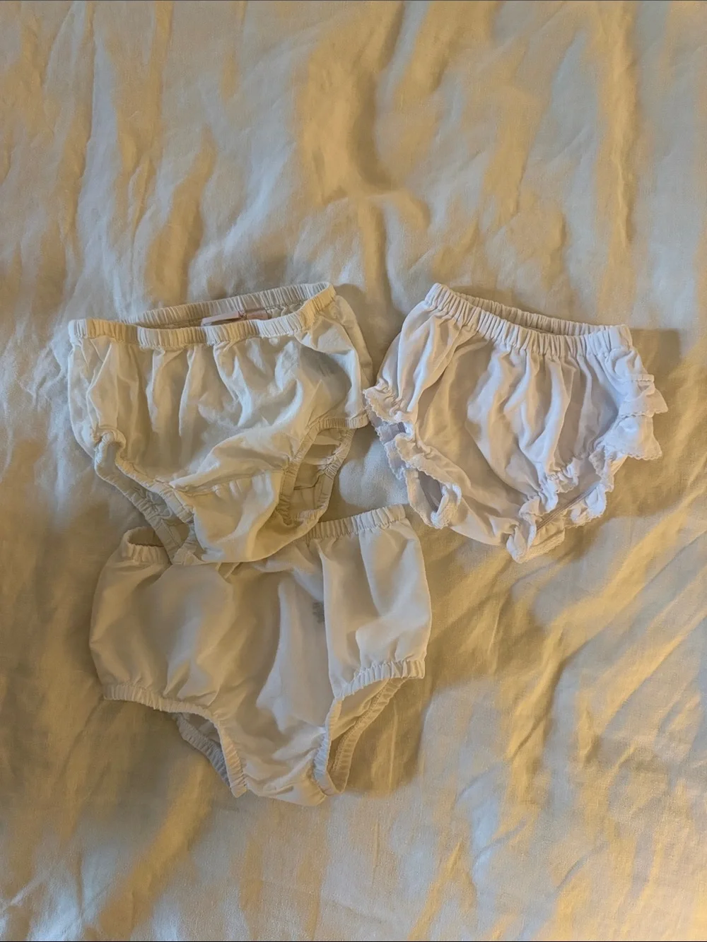 Soft White Baby Bloomers Trio - Comfortable Cotton Underwear